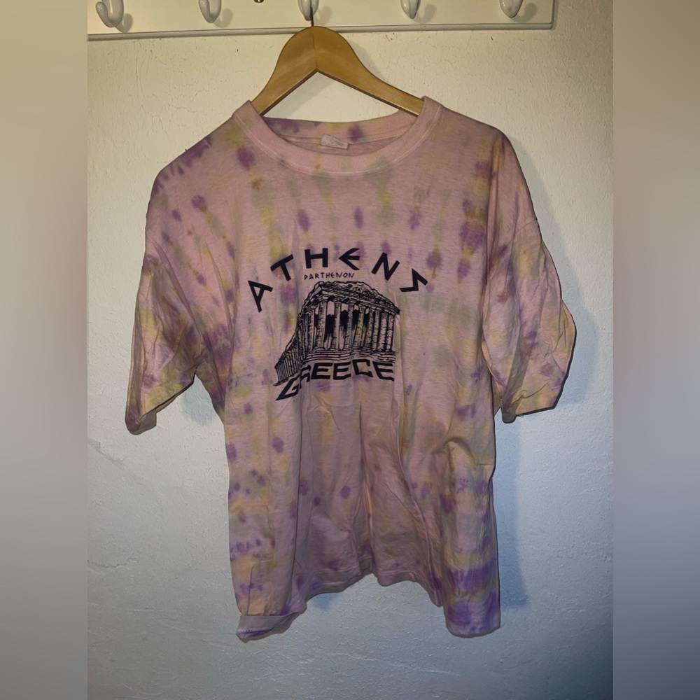 Vintage Athens t shirt with modern tie dye